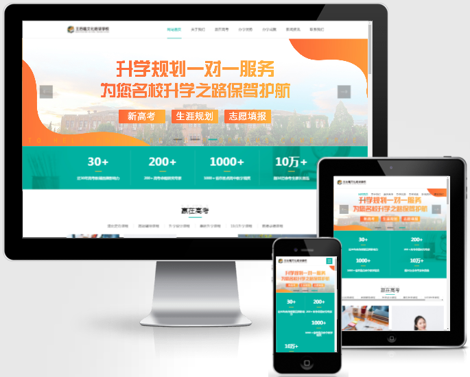 自适应网站文化培训学校少儿培训培优网站企业整站模板源码